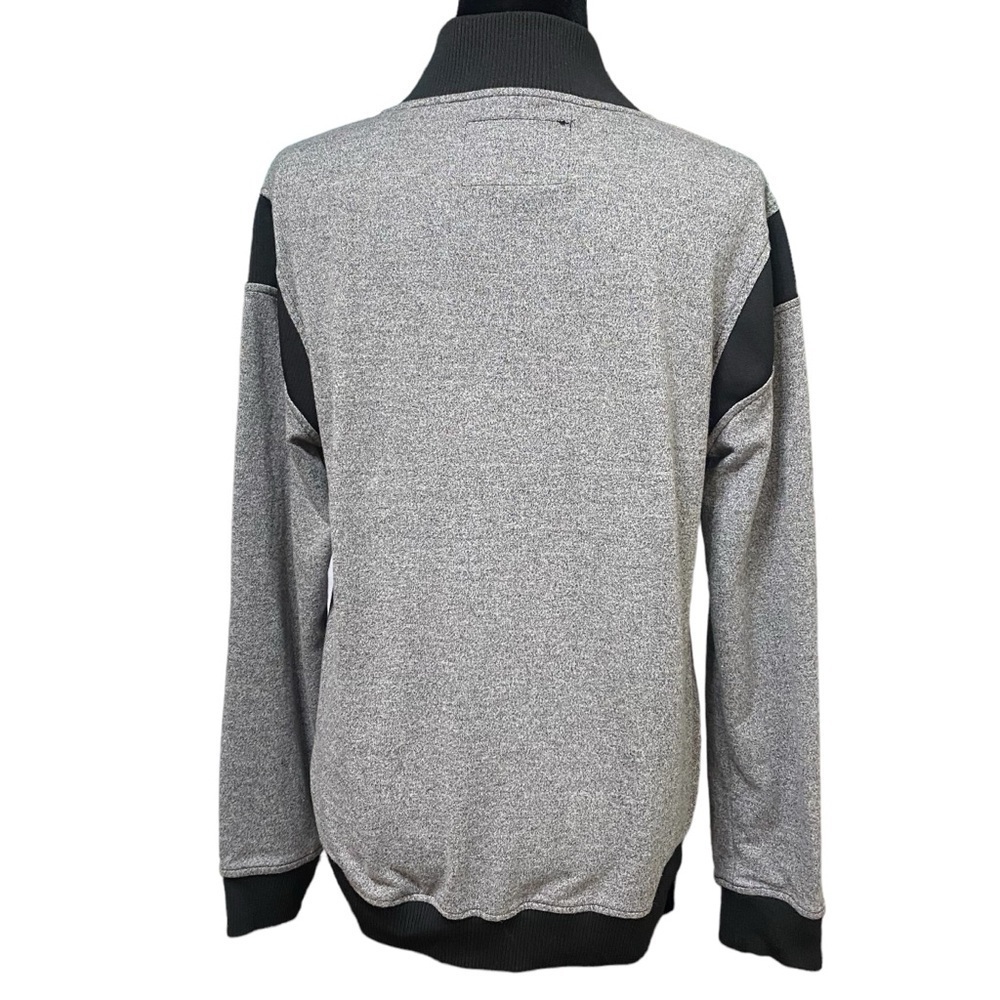 Brooklyn Cloth Varsity Bomber Jacket Gray Black Fleece Medium Streetwear - Picture 3 of 7